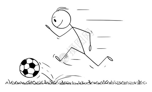 矢量卡通棒图绘制男人或足球运动员以进入的概念图运动或游戏的概念矢量卡通显示人或足球运动员以进游戏或运动的概念图片