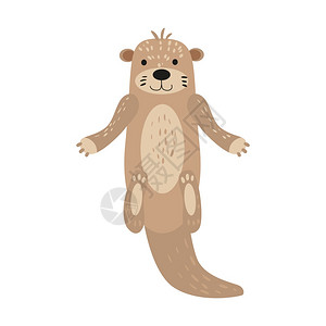 水獭祈祷插画-水獭祈祷卡通-美洲十字移动应用程序按钮和机器人ios线