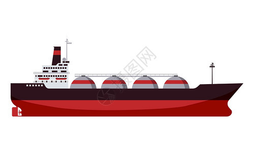 液化油气轮LNG载运天然气承人船气油轮矢量插图图片