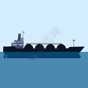 液化油气轮LNG载运天然气承人船舶油轮矢量说明图片