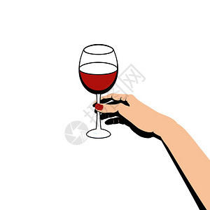 握着一杯红酒的手模板矢量图示握着一杯红酒的手模板矢量图示图片