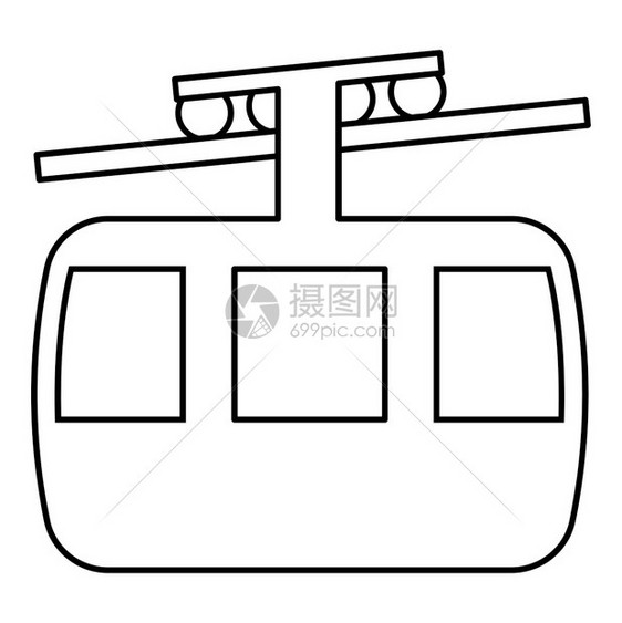 电车白色平板矢量图像图片