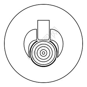 圆形黑色木材夹子工具卡通矢量插图图片