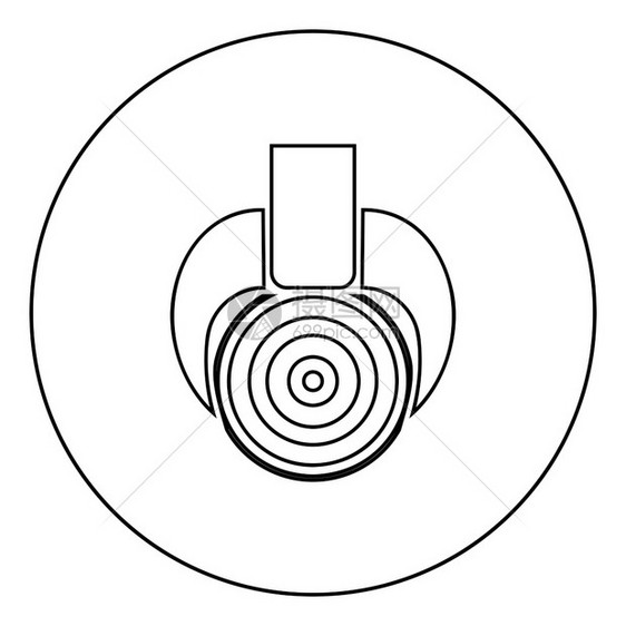 圆形黑色木材夹子工具卡通矢量插图图片