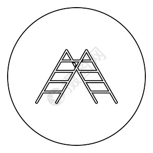 显示平板样式简单图像圆形黑颜色矢量显示平板风格图像的阶梯标插画