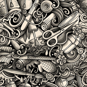 墙壁上的钉子钉子美甲沙龙海报插画