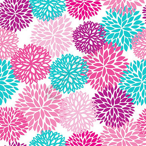 亮花无缝模式紫粉蓝花背景用于网络印刷纺织壁纸复活节卡片设计亮花无缝模式菊背景图片