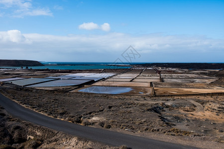 西班牙加那利群岛兰萨罗特的亚努比奥盐土工程图片