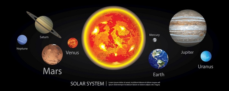 太阳系矢量插画高清图片