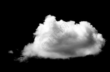 一组黑色背景的孤立白云图片