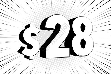 28美元物价符号速度线泡沫上带有美元符号的漫画数字图片素材