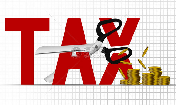 3D白背景上孤立的减税插图图片
