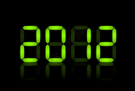 201年向量新卡绿色lcd数字插画