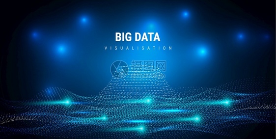 宏大数据未来信息图形美学设计视觉信息复杂度数据线图集商业分析图解波点的分形网格声音可视化图片