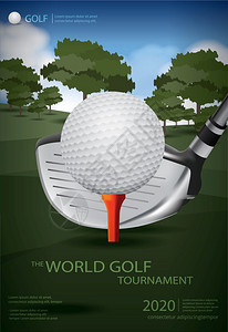 海报牌高尔夫冠军模板设计矢量说明图片