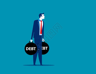 持有债务的商人概念业矢量风险问题贷款图片