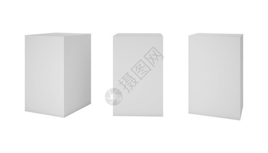 白纸箱包装模板用于饰奶油和凝胶罐空间的产品模拟设计3d抽象插图图片
