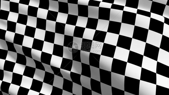 棋旗黑白方和形的颜色3D显示挥舞符号的插图幻觉模式背景图片