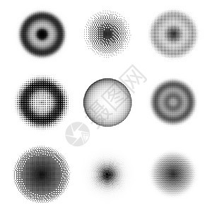 不同半调圆形的一组点白色背景上的多点纹理重叠的Grunge模板困苦的线设计去除单色点流行的艺术回放不同半调圆形的一组白色上多点图片