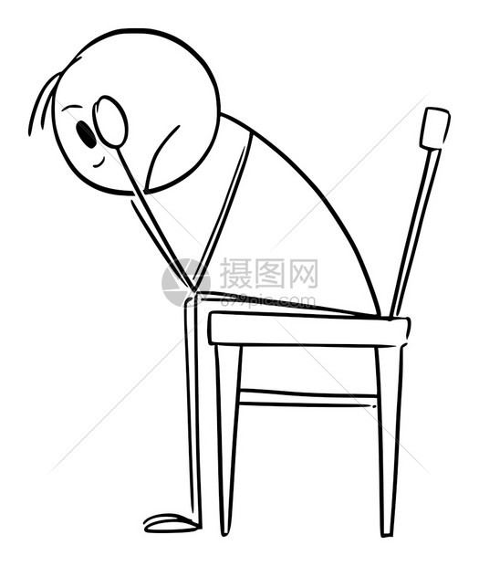 矢量卡通插图解压抑或悲伤的男压力抑或悲伤的男用头坐在椅子上矢量卡通插图用手坐在椅子上用手坐着椅子上用手放在椅子上用脚图片
