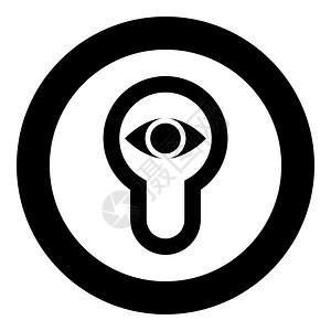 圆形黑色钥匙孔卡通矢量插图图片素材