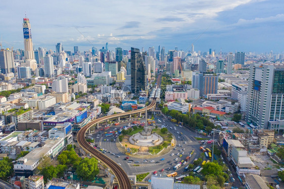 泰国曼谷市中心天线环形路空中全景图片