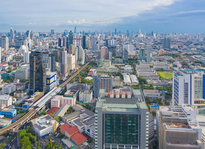泰国曼谷市中心和高层建筑空中景象图片