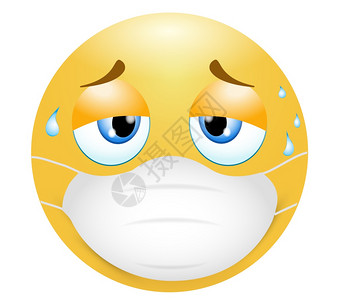 Emoji表情在肺热中戴医疗面具的疲倦概念3插图有趣的表情科罗纳爆发防护概念三维隔离图片