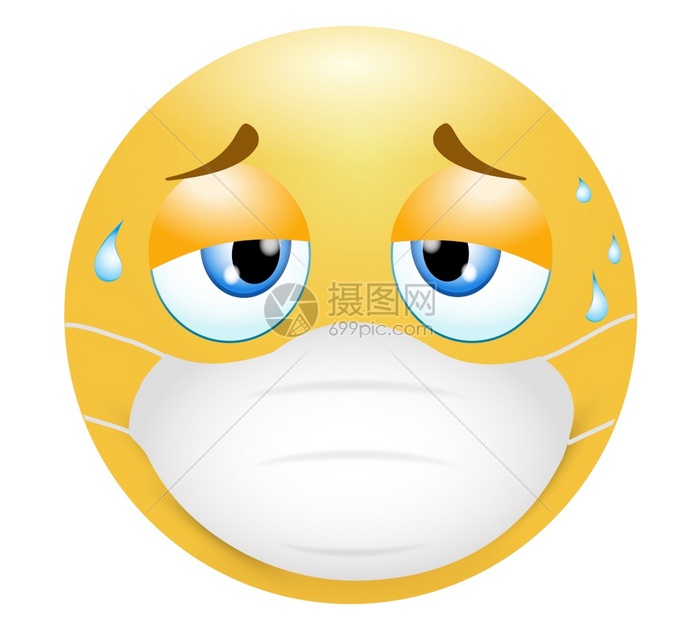 Emoji表情在肺热中戴医疗面具的疲倦概念3插图有趣的表情科罗纳爆发防护概念三维隔离高清图片下载-正版图片306328034-摄图网