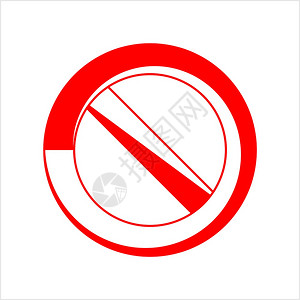 禁踏红色空封条符号红色空白紫禁符号无不允许空白符号矢量艺术说明