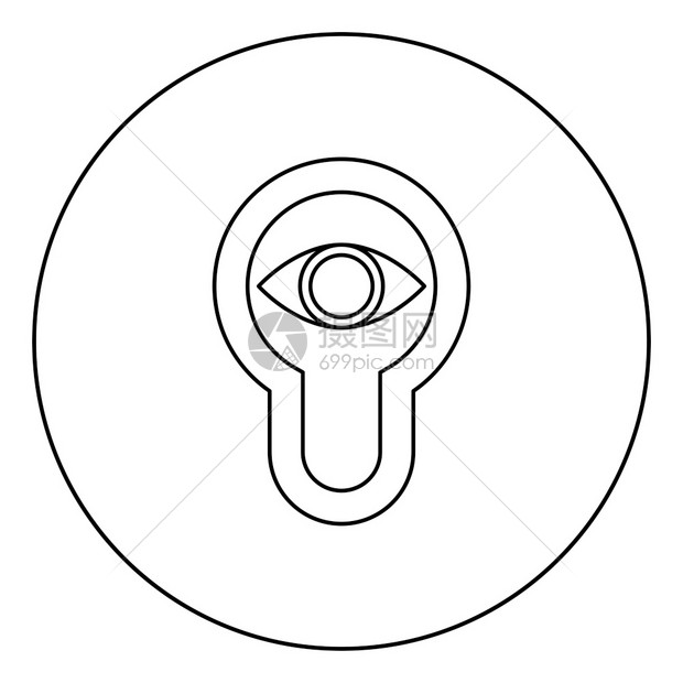 黑色圆圈钥匙孔卡通矢量设计元素插画图片下载-正版图片306342004