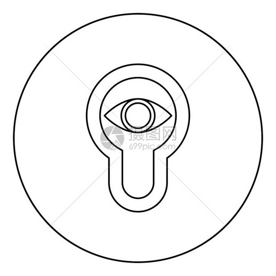 黑色圆圈钥匙孔卡通矢量设计元素图片
