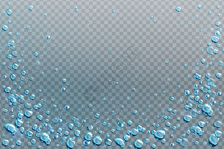透明矢量蓝色气泡背景图片