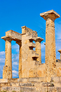 希腊埃吉纳岛AeginaAphaea寺一栏图片