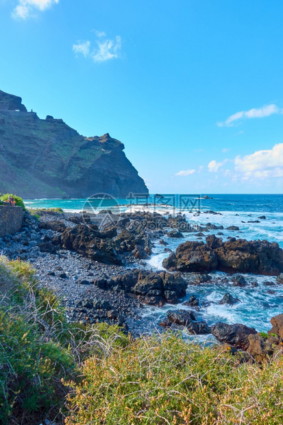 Tenerife的大西洋和岩石海岸Canarys风景海图片