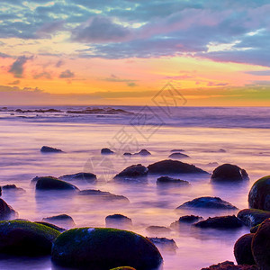 海面上日落海景图片