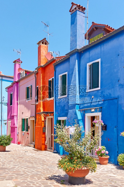 在意大利威尼斯的布拉诺岛意大利城市风景图片