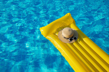 海滩暑假背景充气垫游泳池帽子图片