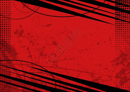红色Grunge背景带有纹理和半色调图片