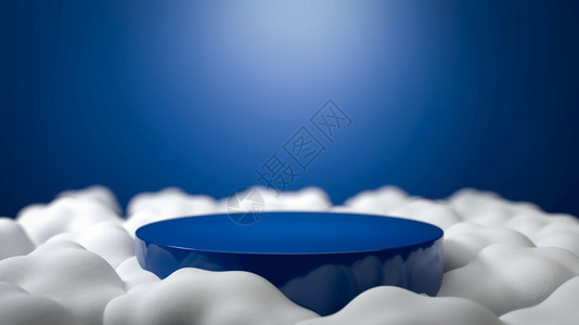 BLue圆台讲或阶梯在天空的云层中飞行将对象产物放置在讲台上的完美插图抽象的最小背景或模型3d插图圆台讲或阶梯在天空的云层中飞行图片