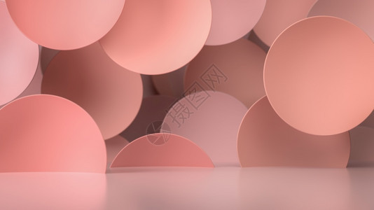摘要粉色背景带有飞圈和球体3D转换化妆品或时装制的完美颜色背景将文字或对象置于背景之上用产品提取和演示粉色背景带有飞圈和球体的简图片