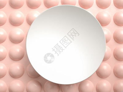 粉色球和的白圆板或框粉色背景的圆球和体白板或框3D插图用于放置文字或设计的完美图像用于产品展示和在化妆娱乐和时装中打上品牌粉色球图片