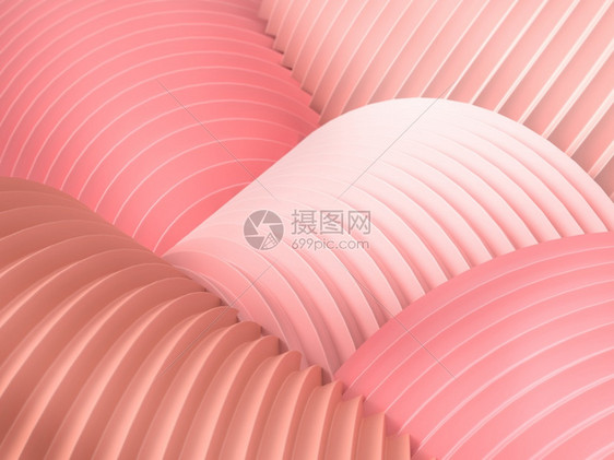 带有曲线粉色条纹和波浪的抽象背面格伦德3d插图背景或化妆品时装模型用于产品特牌和展示最小背景带有曲线粉色条纹和波浪的抽象背面格伦图片
