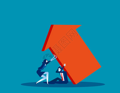 的妇女身着虚拟现实头巾的妇女推动虚拟按钮启矢量平板设计插图插画