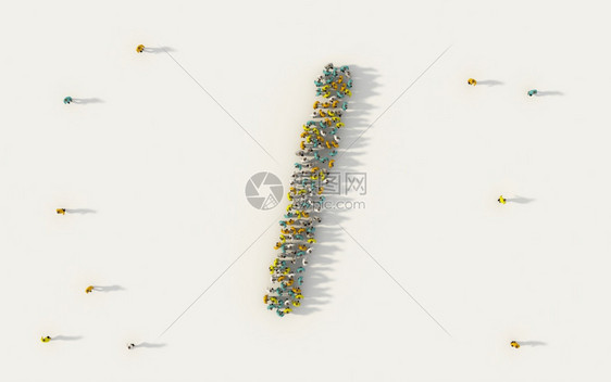 在社交媒体和白人背景的社区概念中形成斜线标志符号的一大批人图片