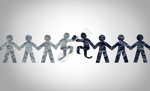 种族关系概念是黑人和白的不同文化作为种族和谐尊重或多样伙伴关系