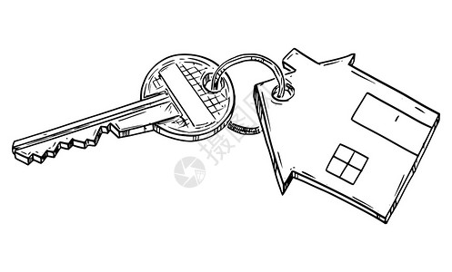 矢量卡通画家庭钥匙的概念插图家庭钥匙的用Renting购买或拥有房子公寓矢量卡通插图家庭钥匙的用插图图片