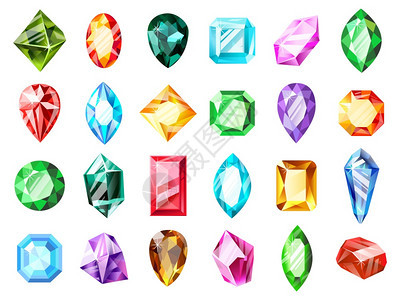 晶宝石钻游戏珍贵豪华宝石独家符号插图宝石珠蓝和藏矿物配件晶宝石钻游戏孤立符号插图图片