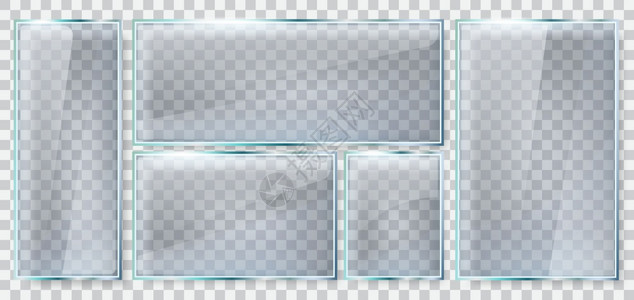玻璃亮度框架现实玻璃板反光窗3d模型清晰玻璃矩形框架孤立矢量说明设置光滑板透明玻璃塑料亮度框架现实玻璃板清晰矩形框架孤立矢量说明图片