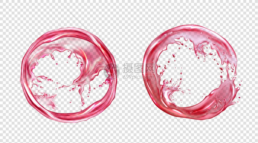 粉色环形波浪浪花图片